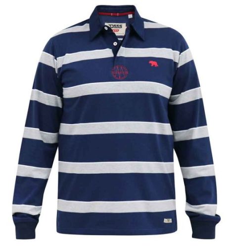 Duke Marshall hosszú ujjú nagyméretű póló  - Kék - 6XL