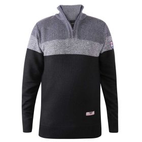 Duke kötött nagyméretű pulóver - Fekete - 4XL