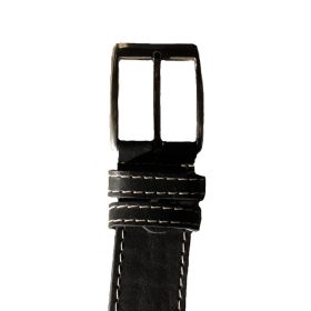 Bőr  öv 4 cm széles - Fekete - 4XL