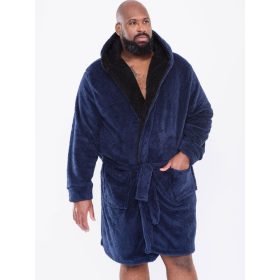 Duke nagyméretű plüss kapucnis köntös - Kék - 3XL