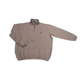   Intuition nagyméretű cipzáras nyakú kötött pulóver - Barna - 4xl