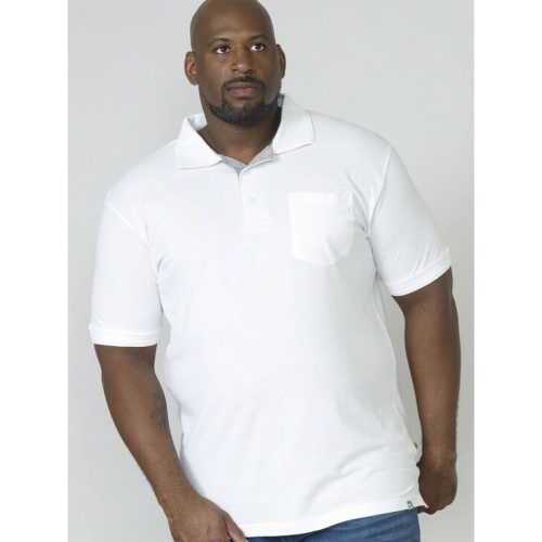 Duke Grant nagyméretű galléros póló - Fehér - 4XL