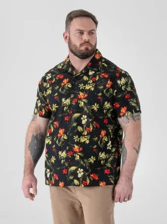 Duke - Gordon  Hawaimintás ing - fekete - 3XL