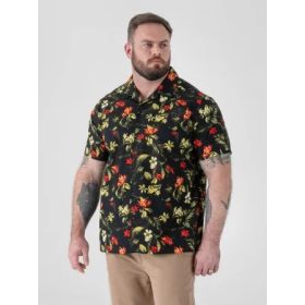 Duke - Gordon nagyméretű Hawaimintás ing - fekete - 4XL