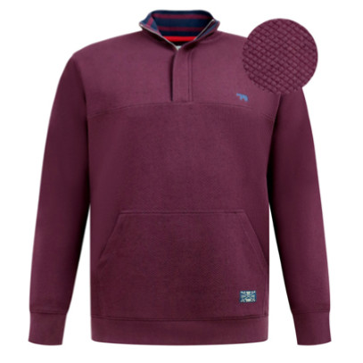 Duke Lancaster hosszú ujjú nagyméretű póló  - bordó - 4XL