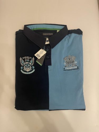 Duke Rico galléros nagyméretű vékony pulóver - kék - 4XL