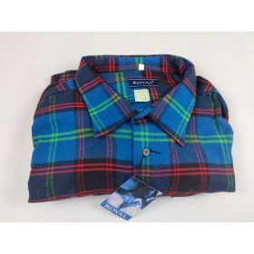 Royal  kockás flanel ing  - Kék - 8XL
