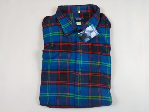 Royal nagyméretű kockás flanel ing  - Kék - 8XL