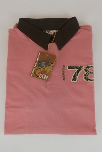 GCM nagyméretű galléros póló - Rózsaszín - 3XL