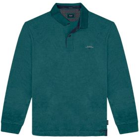 Double  hosszú ujjú galléros póló - Zöld - 8XL