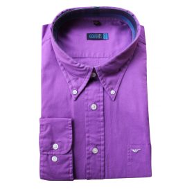 GCM nagyméretű hosszú ujjú vászon ing - Lila - 2XL