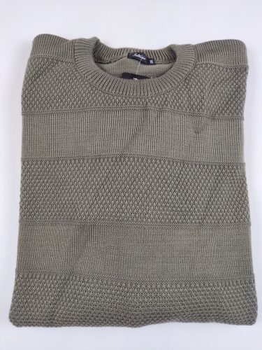 Intuition nagyméretű kerek nyakú, mintás pulóver - khaki - 2xl