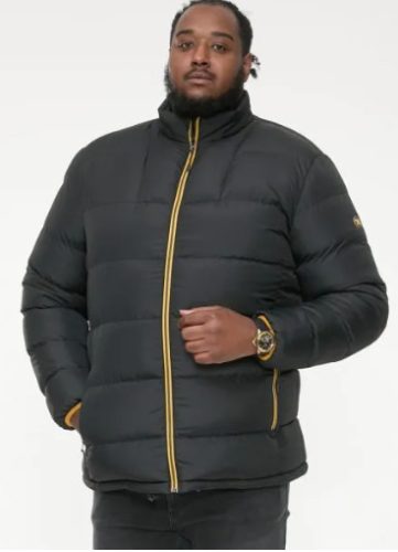 Duke Cristiano nagyméretű pufi kabát - Fekete - 3XL