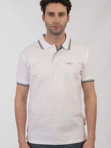 Double nagyméretű galléros póló - Fehér - 7XL