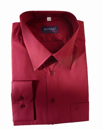 Royal  hosszú ujjú ing - Bordó - 6XL