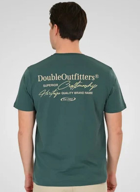 Double mintás nagyméretű póló - zöld - 5XL