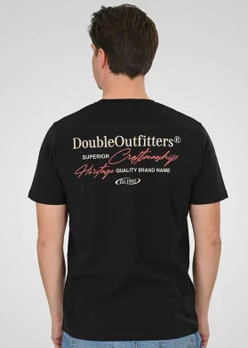 Double mintás nagyméretű póló - fekete - 7XL
