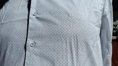 Thomas  mintás hosszú ujjú ing - Fehér - 4XL
