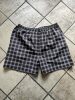 Thomas kockás vászonshort  kockás fekete-lila - 4XL