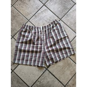   Thomas kockás vászonshort  kockás drapp-piros-fekete - 3XL