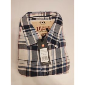 Duke Callum  ing hosszú ujjú kockás - Kék Fehér- 5XL