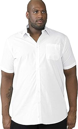 Duke Delmar nagyméretű ing rövid ujjú - Fehér - 3XL