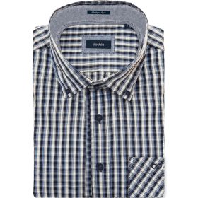 Double len nagyméretű vászon ing  - Kockás - 4XL