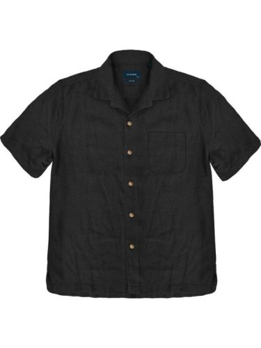 Double nagyméretű rövidujjú  lenes ing - fekete - 9XL