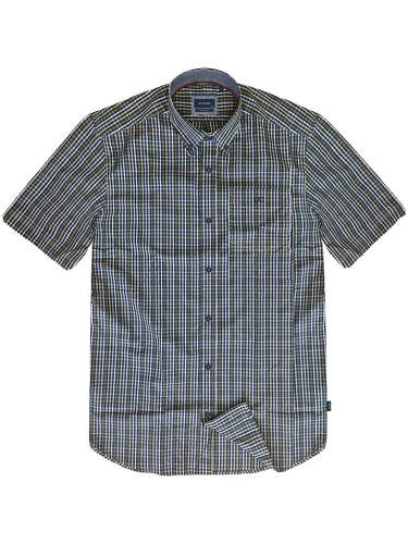 Double nagyméretű rövidujjú  lenes ing - kékes-zöld - 8XL
