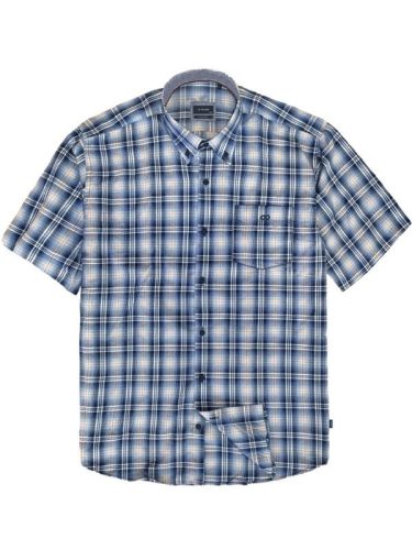 Double nagyméretű rövidujjú  lenes ing - kék/fehér- 8XL