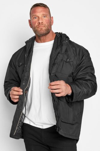 KAM nagyméretű kabát - Fekete - 6XL