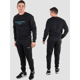 Double bebújos nagyméretű pulóver - Fekete - 7XL