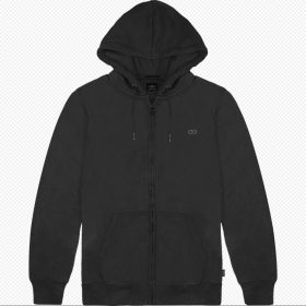   Double kapucnis cipzáros nagyméretű pulóver - szürke - 7XL