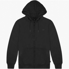 Double kapucnis cipzáros nagyméretű pulóver -fekete- 7XL