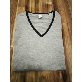   Pizsama nagyméretű "V" nyakú pamut hosszú ujjú - Melírszürke - 7XL