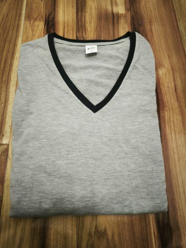 Pizsama nagyméretű "V" nyakú pamut hosszú ujjú - Melírszürke - 8XL