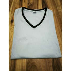  Pizsama nagyméretű "V" nyakú pamut hosszú ujjú - Világoskék - 7XL