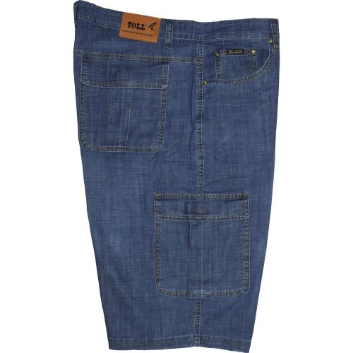 Toll nagyméretű vékony bermuda oldal zsebes - Kék - 46