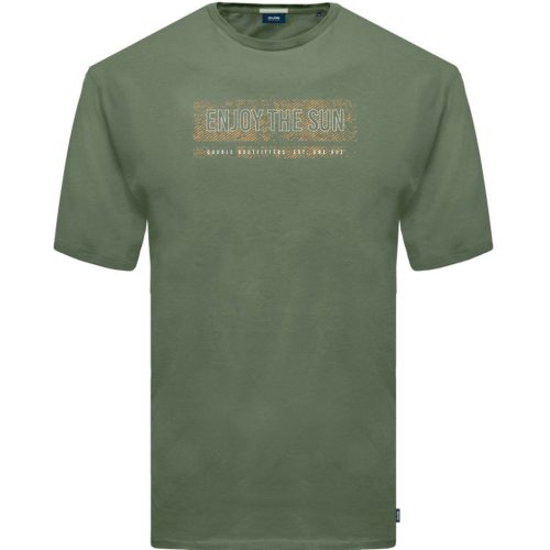 Double mintás nagyméretű póló - Khaki - 4XL